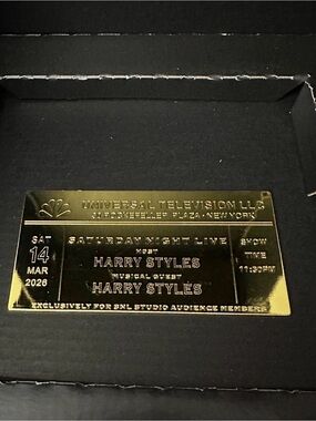 Limited Edition 3.14 SNL Harry Styles Saturday Night Live Engraved Golden Ticket